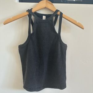 Anthropologie Daily Practice Black Ribbed Tank Top